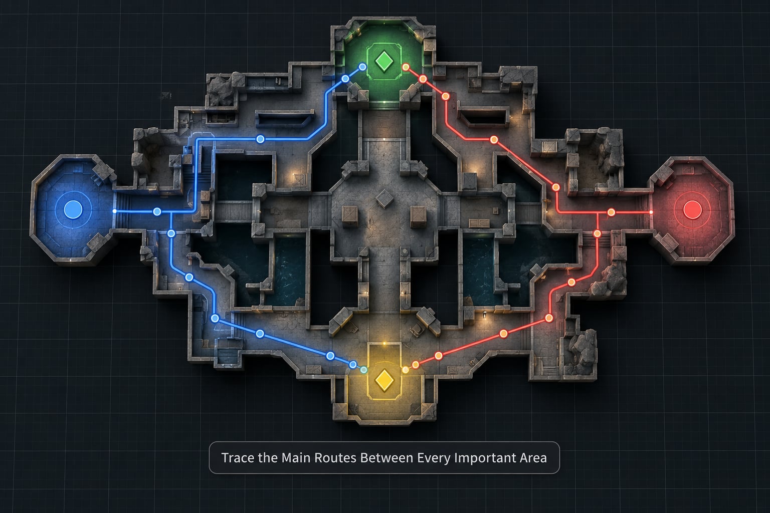 Trace the Main Routes Between Every Important Area