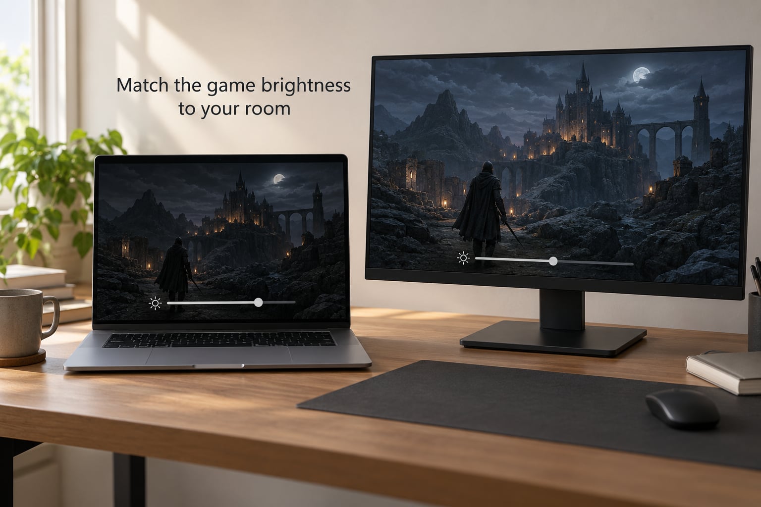 Match the game brightness to your room