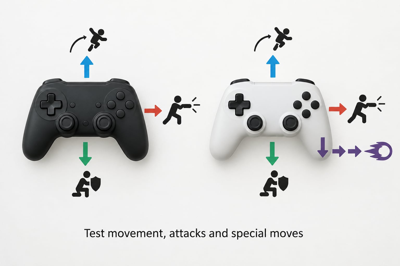 Test movement, attacks and special moves