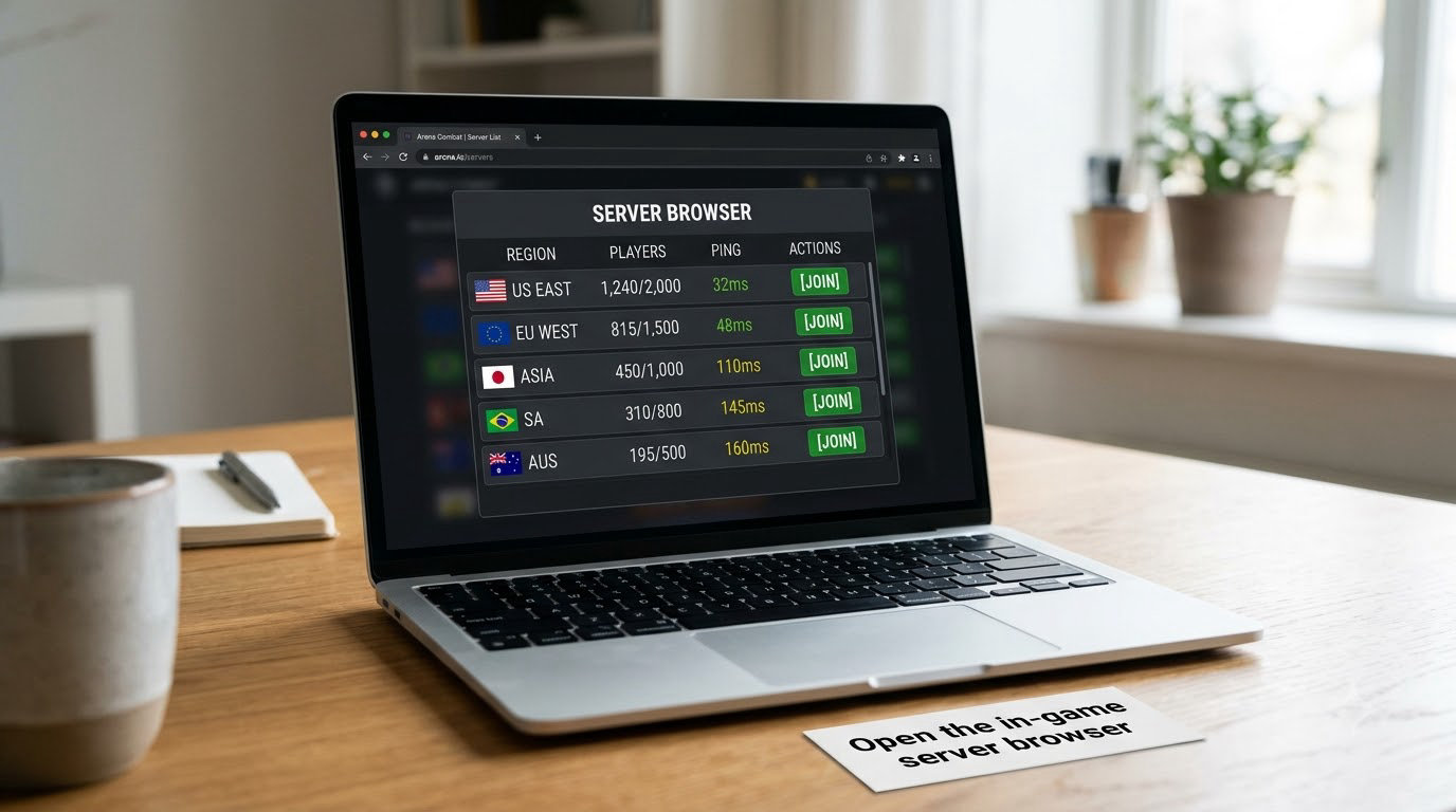Open the in-game server browser
