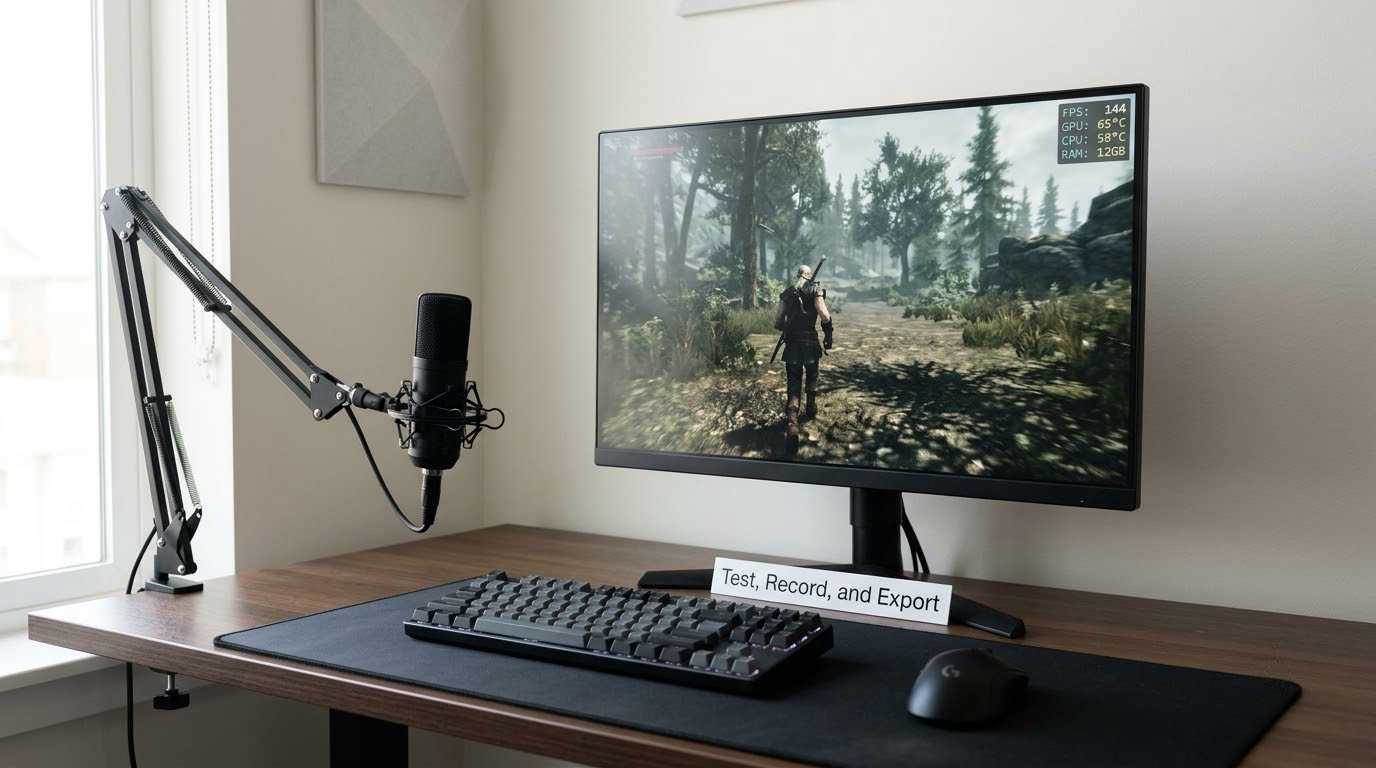 Test, Record, and Export