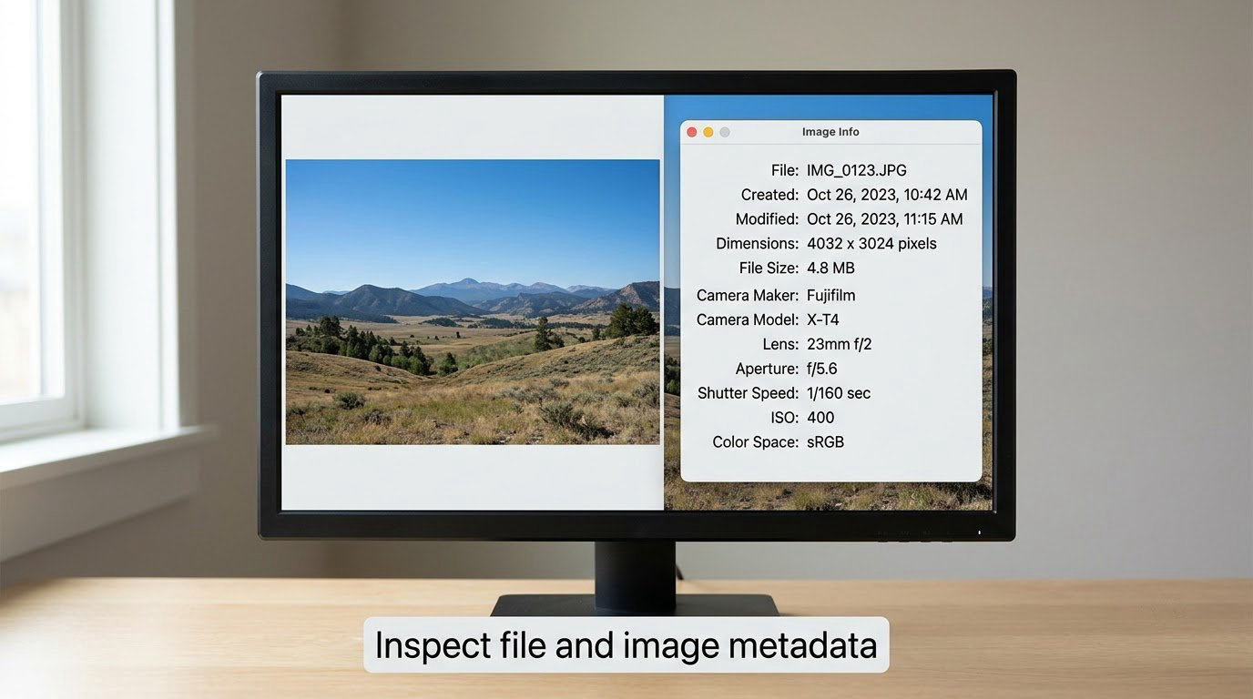Inspect file and image metadata