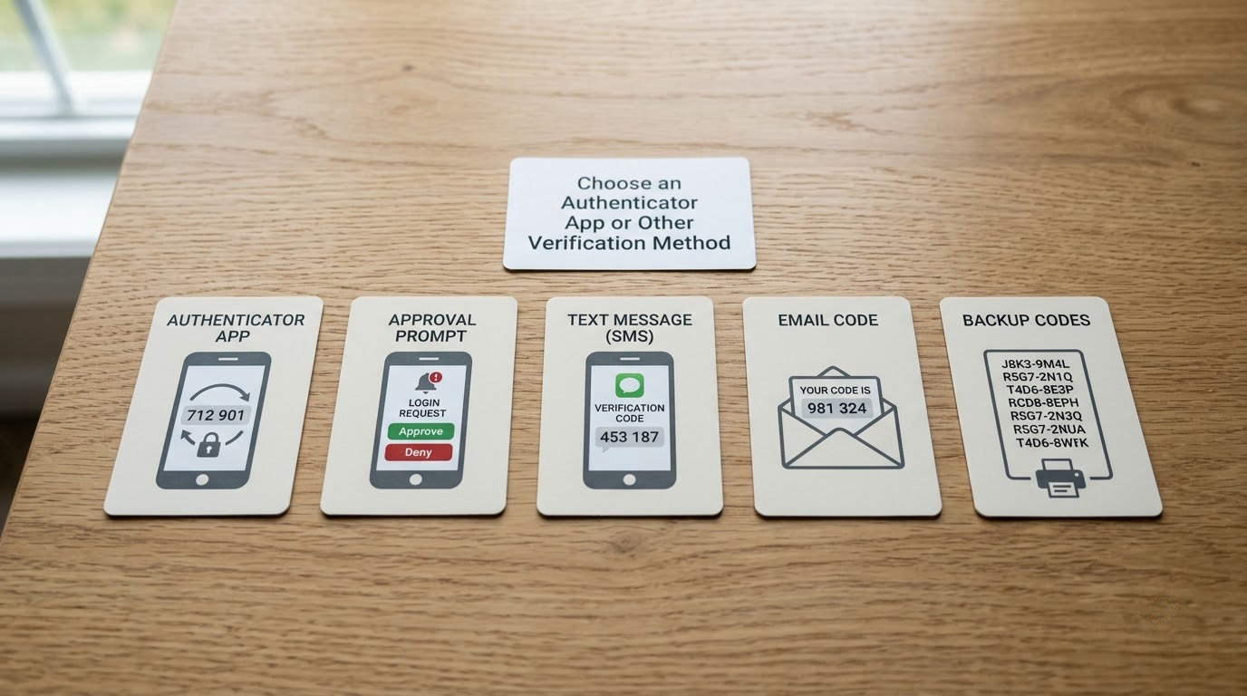 Choose an Authenticator App or Other Verification Method