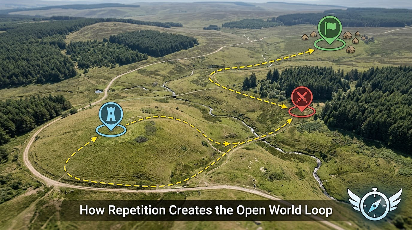 How Repetition Creates the Open World Loop